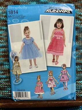 Simplicity Sewing pattern 1814 toddler dress tulle skirt size 1/2 1 2 3